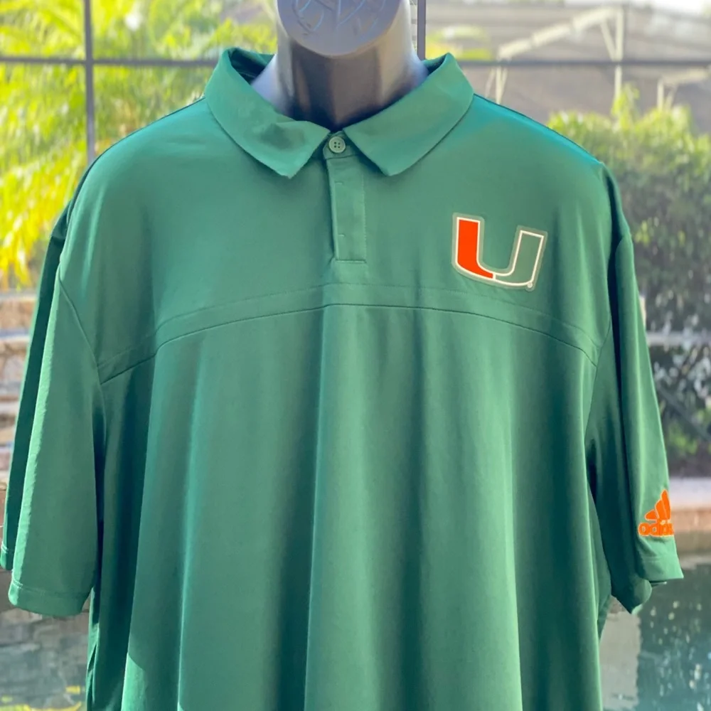 ADIDAS‎ UNIVERSITY OF MIAMI POLO GREEN